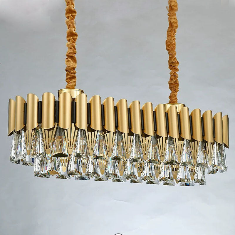 Marilyn Moderno LED Lampadari Rettangolare Lusso Metallo Cristallo Oro Piccolo Soggiorno/Camera da Letto