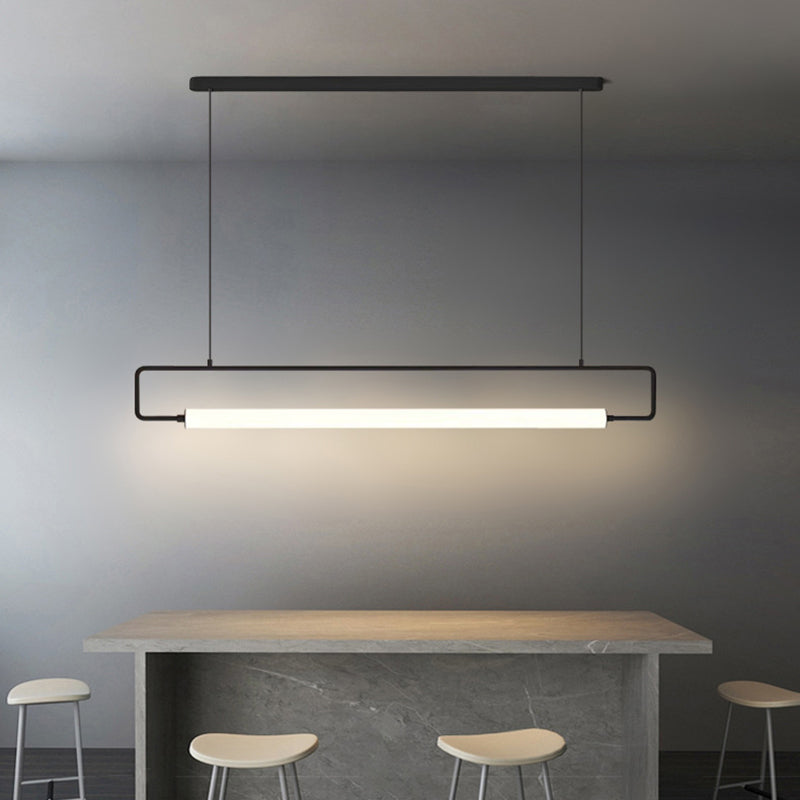 Edge Moderne Rettangolare LED Lampade a Sospensione Metallo Acrilico Oro/Nero Soggiorno/Camera da Letto