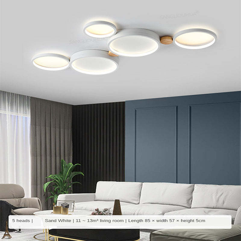 Arisha Minimalismo LED Plafoniera Bianco Rotonda Metallo Legno Soggiorno/Camera da Letto/Sala da Pranzo