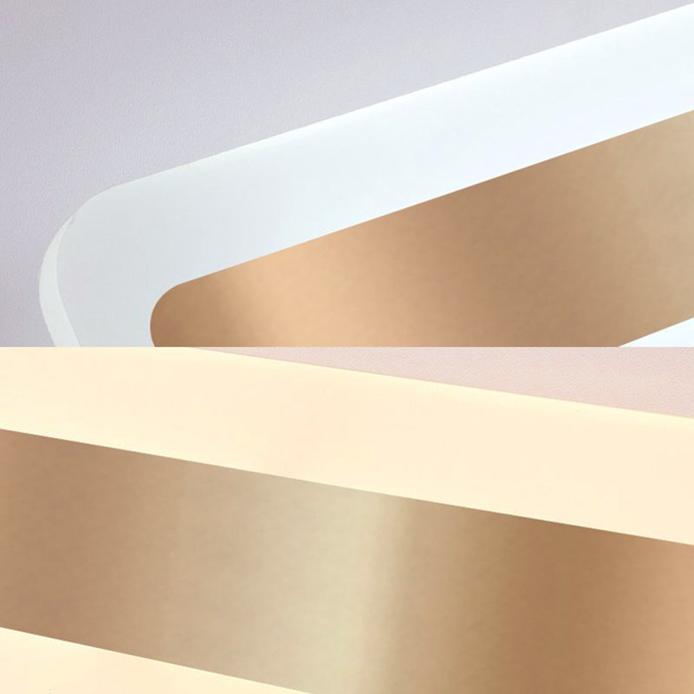 Arisha Applique Semplice Specchio Anteriore Rettangolare Vanità, Oro