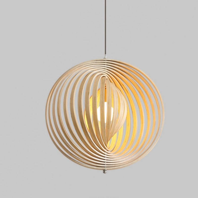 Ritta Giapponese LED Legno Lampade a Sospensione Nero/Oro Bar