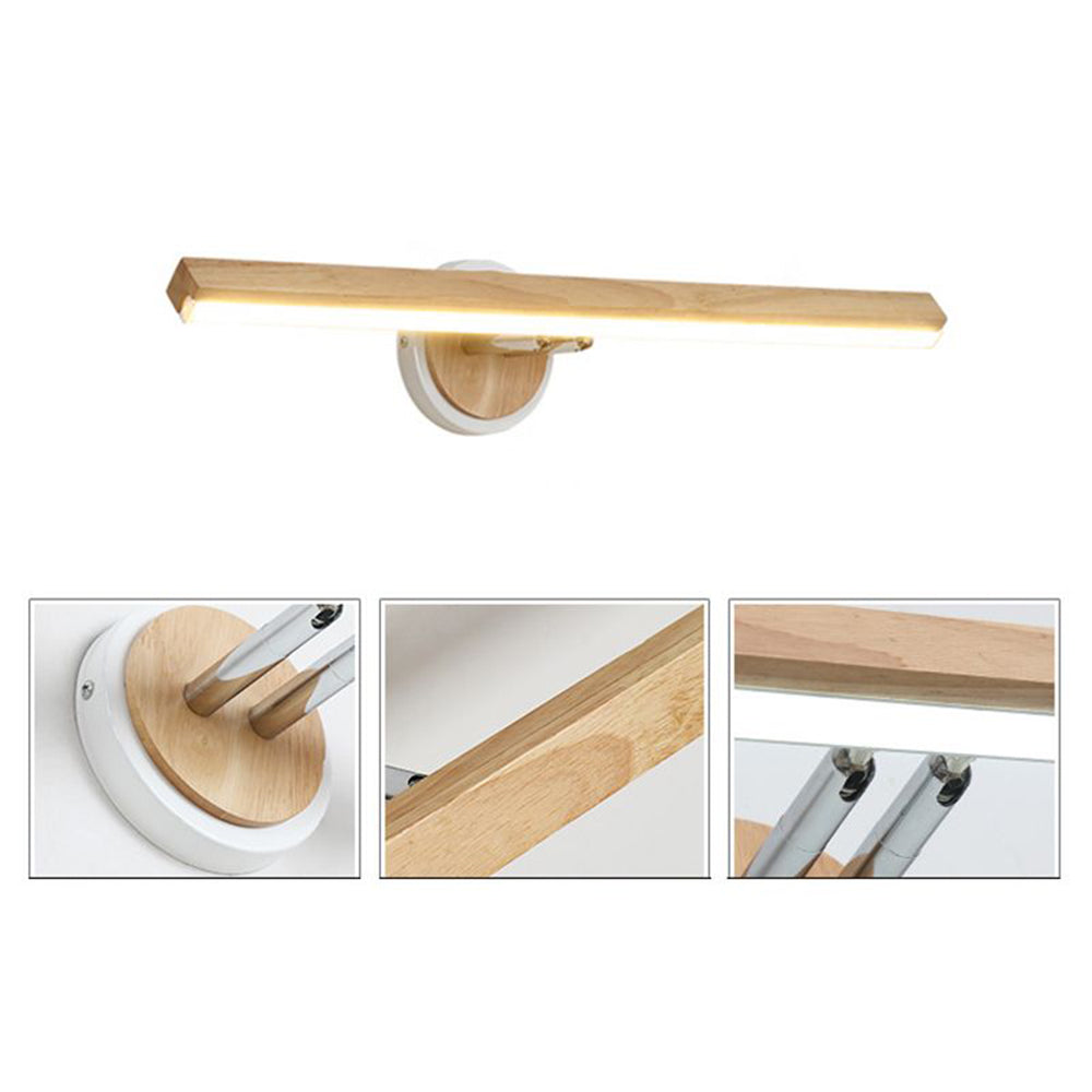 Muto Moderno LineareLED Applique Legno Specchio Bagno/Soggiorno/Camera da Letto