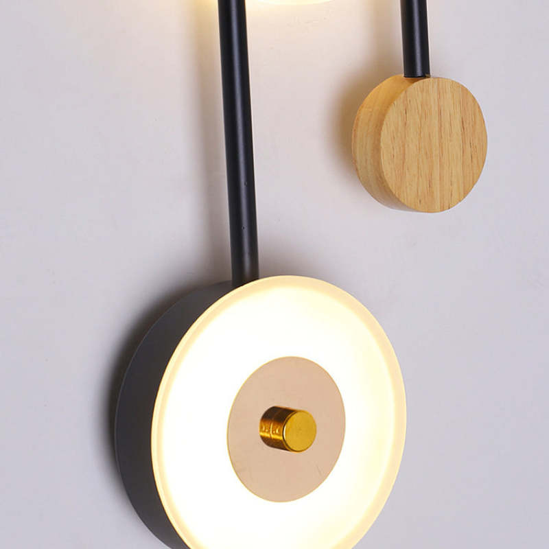 Arisha Moderno LED Girare Applique Decorativa Nero Legno Acrilico Comodino/Soggiorno/Camera da Letto