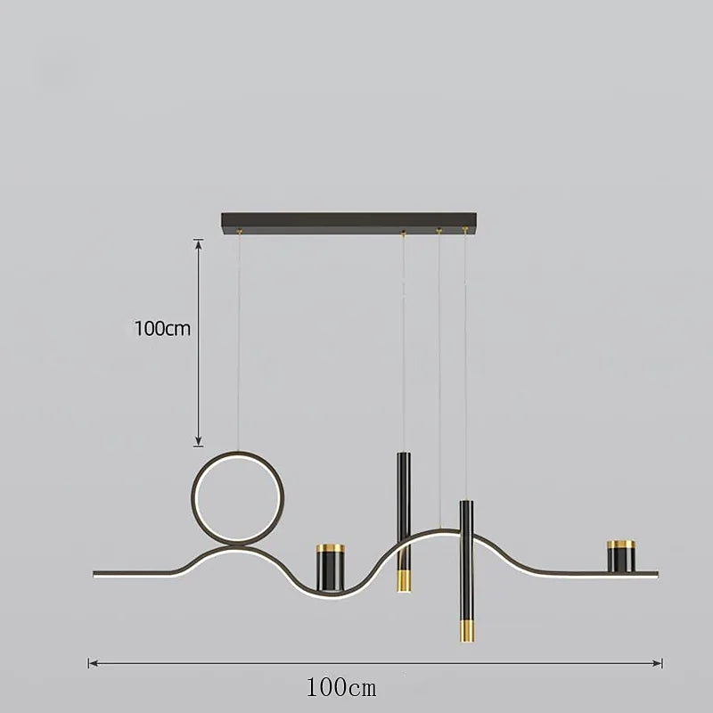 Madina Moderno LED Lampade a Sospensione Metallo Nero Lineare Cielo Stellato Soggiorno/Camera da Letto