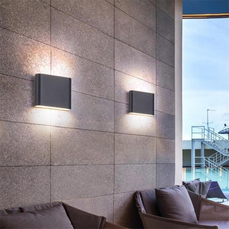 Ray Moderno Design LED Applique da Esterni Metallo Rettangolare