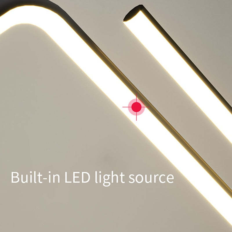 Arisha Moderne LED Lampade a Sospensione Nero/Oro Metallo Lineare Ondulato Doppio Soggiorno/Camera da Letto