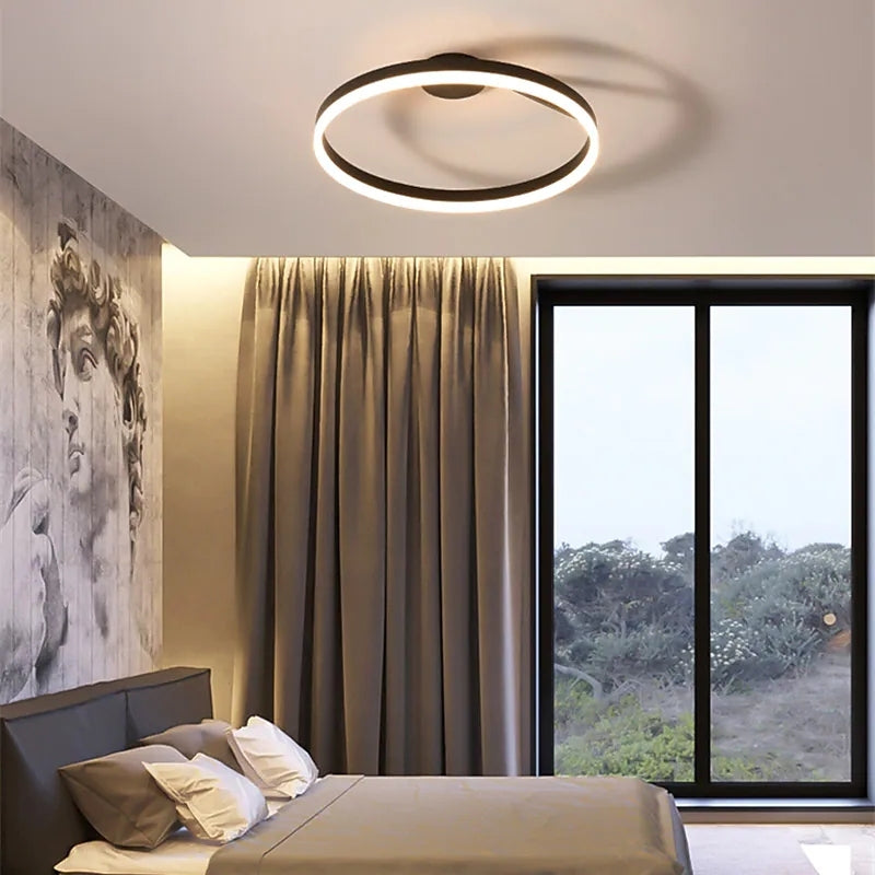 Arisha Minimalismo LED Squillo Plafoniere Bianco/Nero Metallo Soggiorno/Camera da Letto