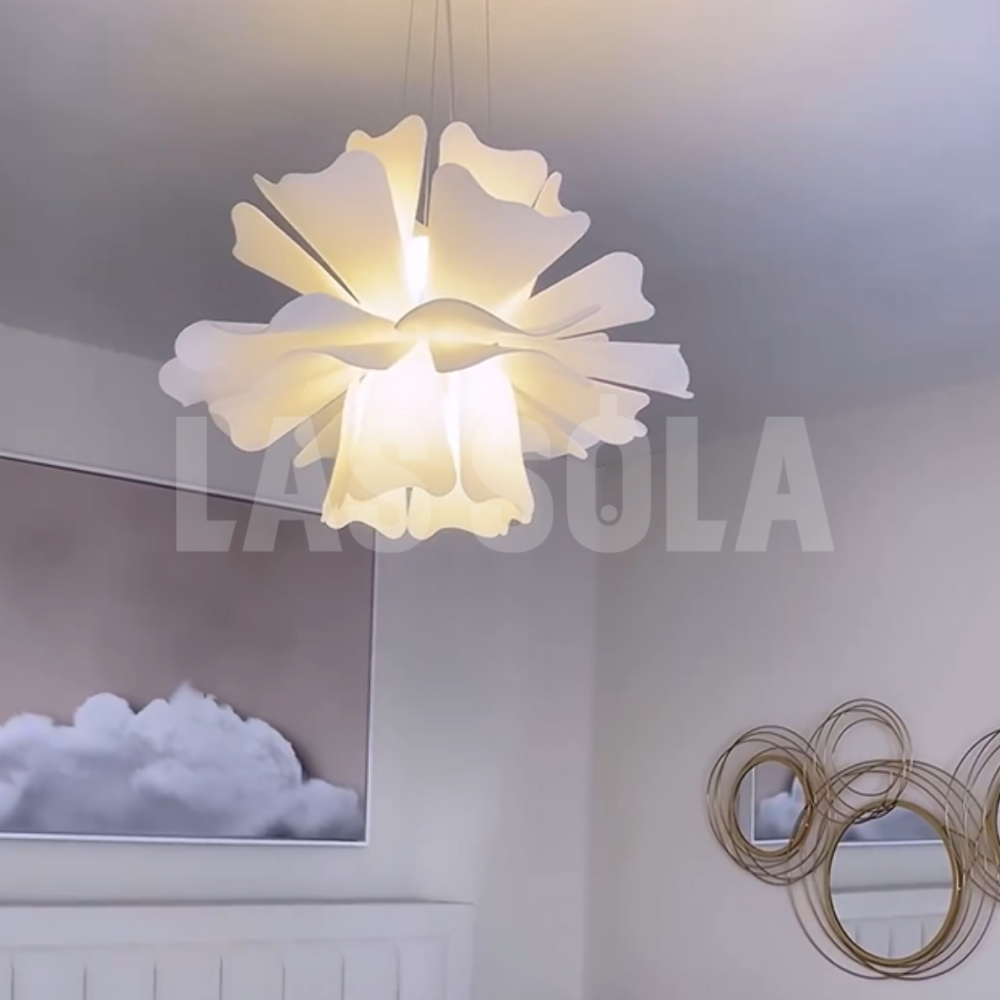 Bella Moderni LED Lampada a Sospensione Bianco Fiore Soggiorno/Camera da Letto Elegante