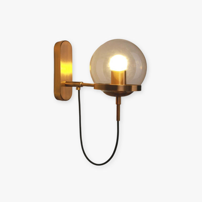 Silva Moderno LED Sfera Applique Metallo Vetro Nero/Bronzo Soggiorno/Camera da Letto