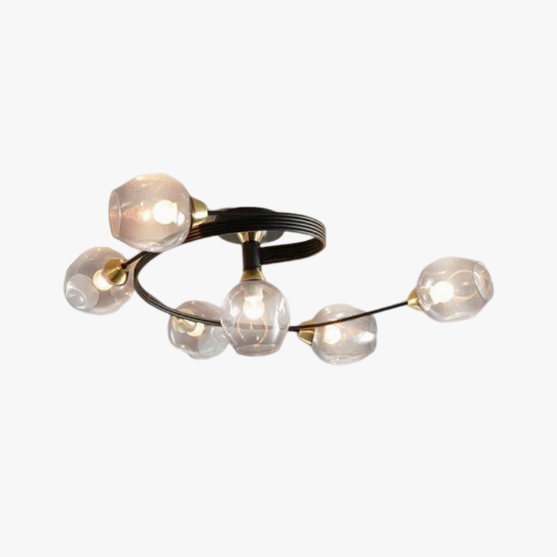 Valentina Moderno LED Spirale Plafoniere Metallo Vetro Nero/Oro Sala da Pranzo/Soggiorno/Camera da Letto