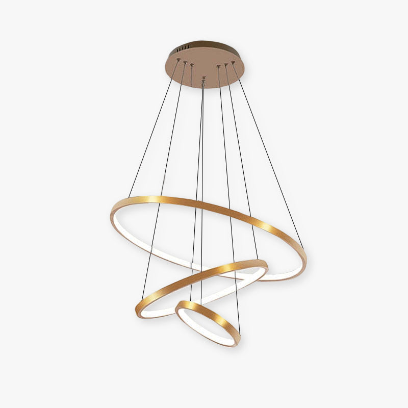 Arisha Design Illuminato LED Lampada a Sospensione Bianco/Nero/Oro Anello Interno Soggiorno/Camera da Letto
