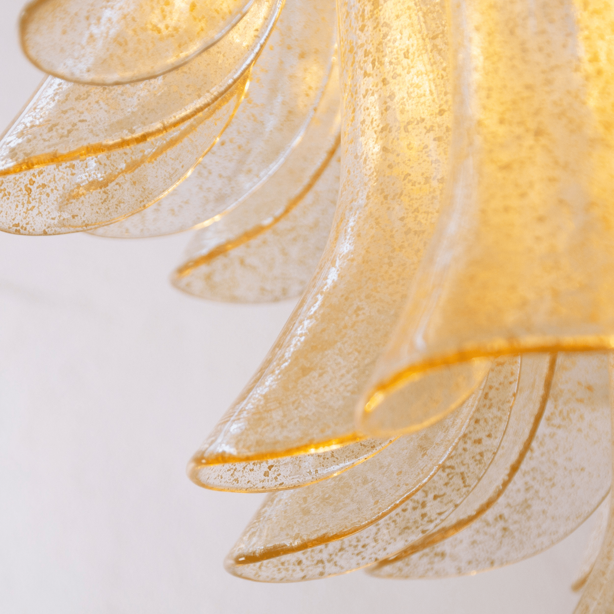 Aurora Chandelier Amber Lily Murano Glass Layered Centerpiece - Neutralighting