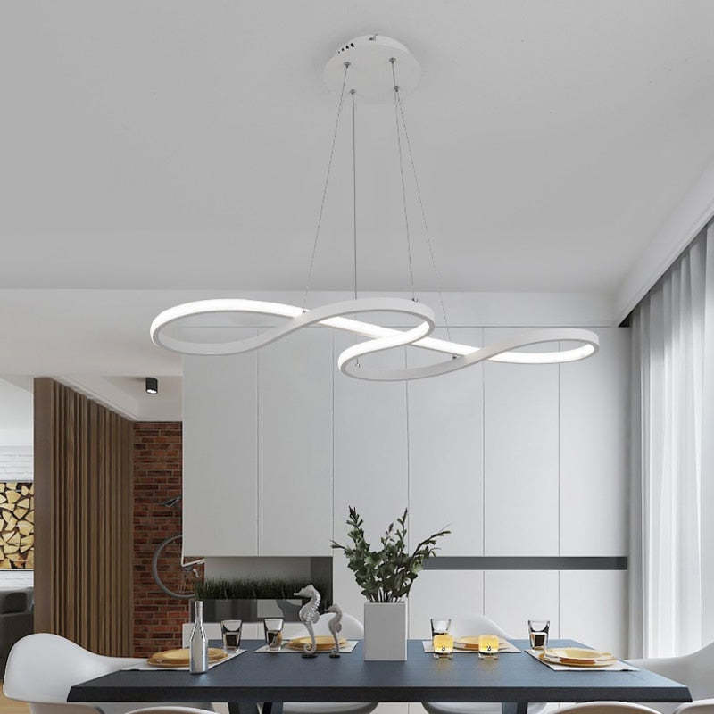 Arisha Lampada a Sospensione Lineare Moderna Nero/Oro/Bianco