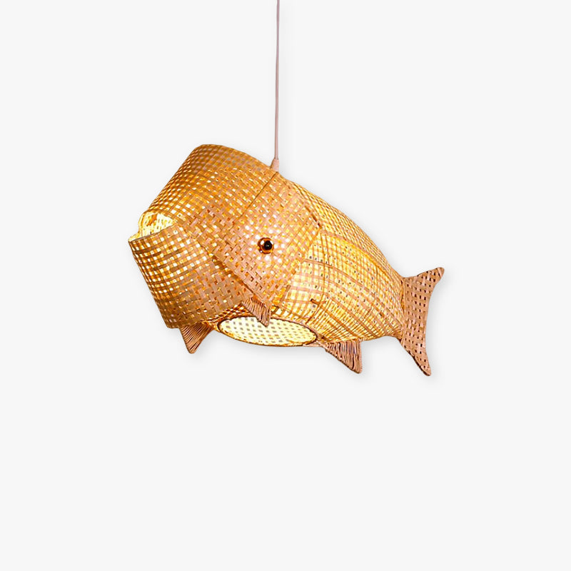 Muto Moderni LED Lampada a Sospensione Pesce Bambù Oro Soggiorno/Camera da Letto