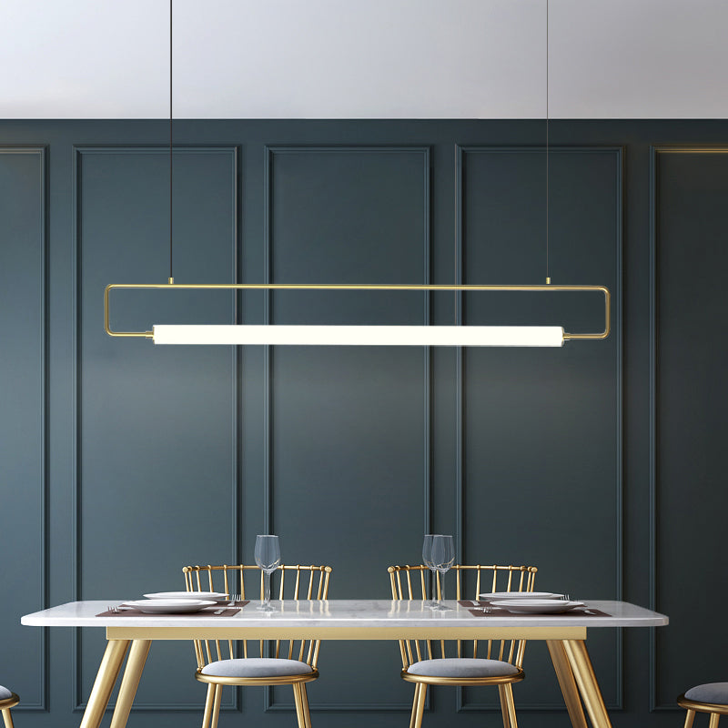 Edge Moderne Rettangolare LED Lampade a Sospensione Metallo Acrilico Oro/Nero Soggiorno/Camera da Letto