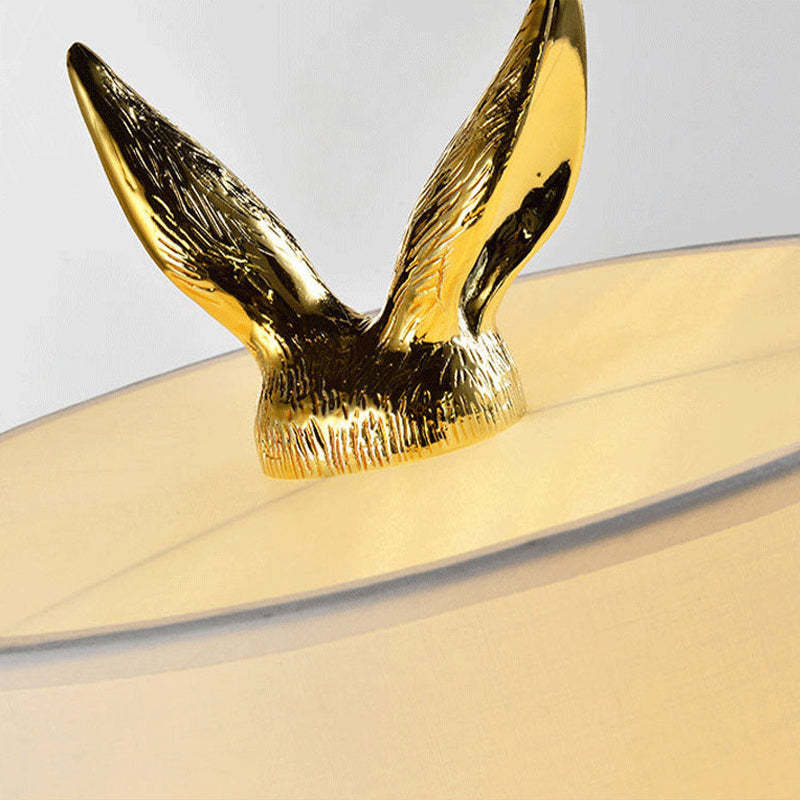Alice Design LED Lampada da Tavolo Cilindro Coniglio Resina Nero/Bianco/Oro Camera da Letto/Soggiorno/Studio