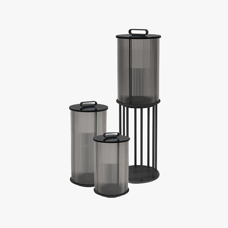 Arisha Moderna LED Lampada da Terra Metallo/Vetro Nero Giardino