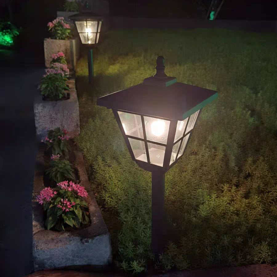 Ray Moderno Lanterna Solare Metallo Lampade da Esterno Nero