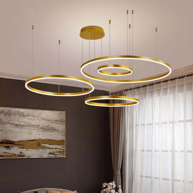 Arisha Lampada a Sospensione Metallo Nero/Oro/Caffè Tir-Cerchio Moderna