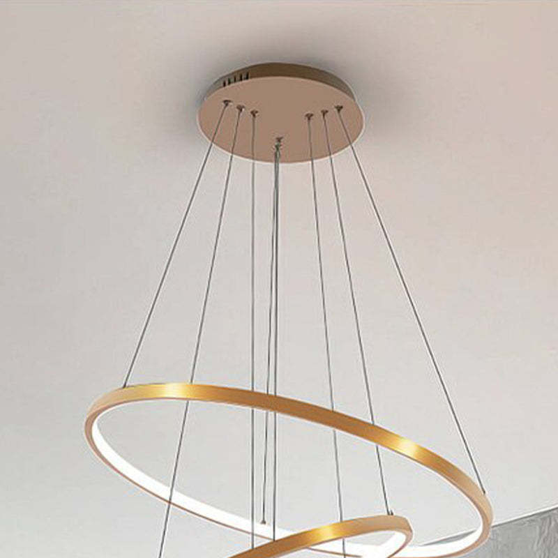 Arisha Design Illuminato LED Lampada a Sospensione Bianco/Nero/Oro Anello Interno Soggiorno/Camera da Letto