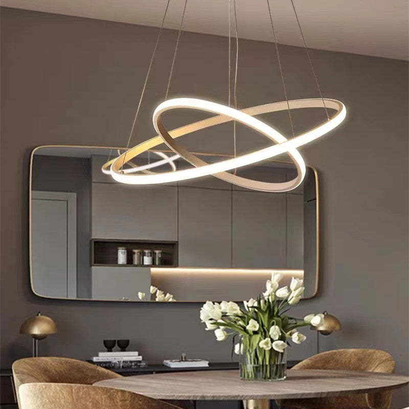Arisha Design LED Lampada a Sospensione Metallo/Silicone Anello Moderna 2/3/4 Anelli