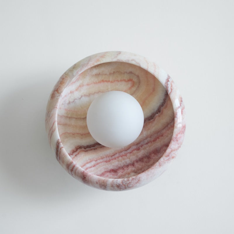 Piedra Modern Minimalist Marble Glass Wall Lamp - Lamp Copper