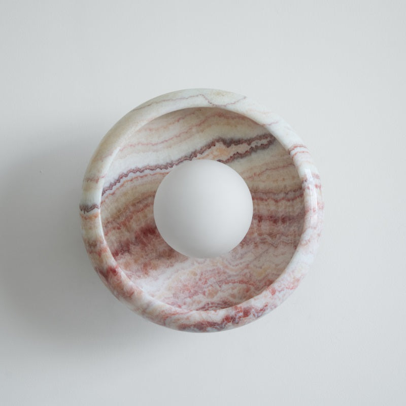 Piedra Modern Minimalist Marble Glass Wall Lamp - Lamp Copper