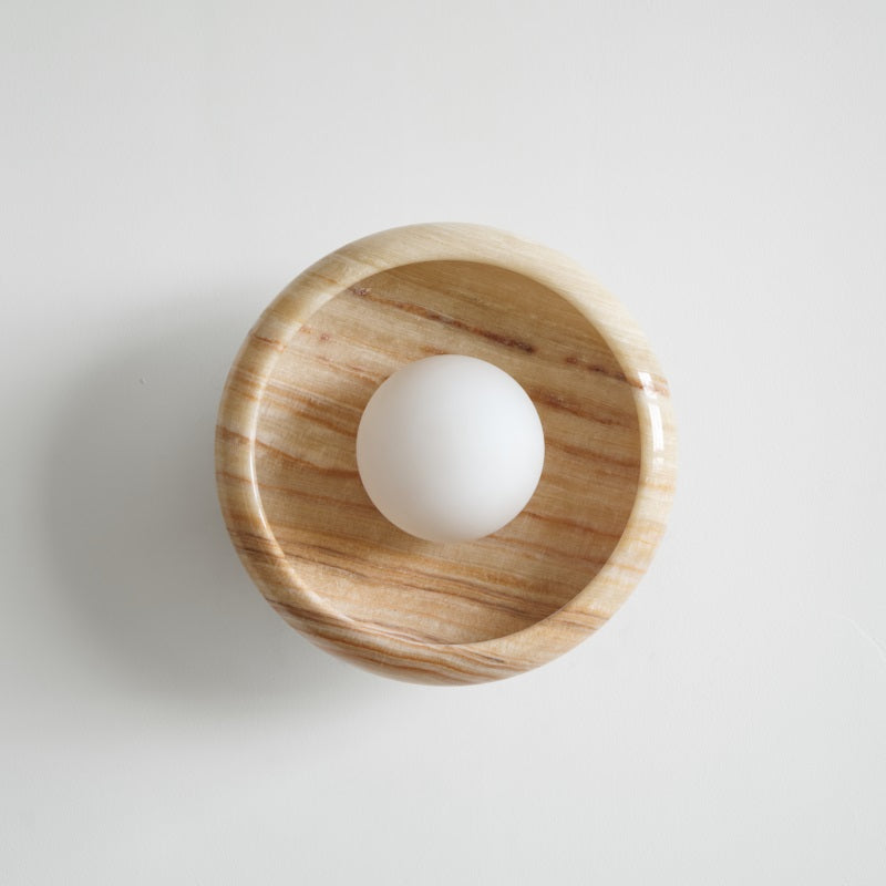 Piedra Modern Minimalist Marble Glass Wall Lamp - Lamp Copper