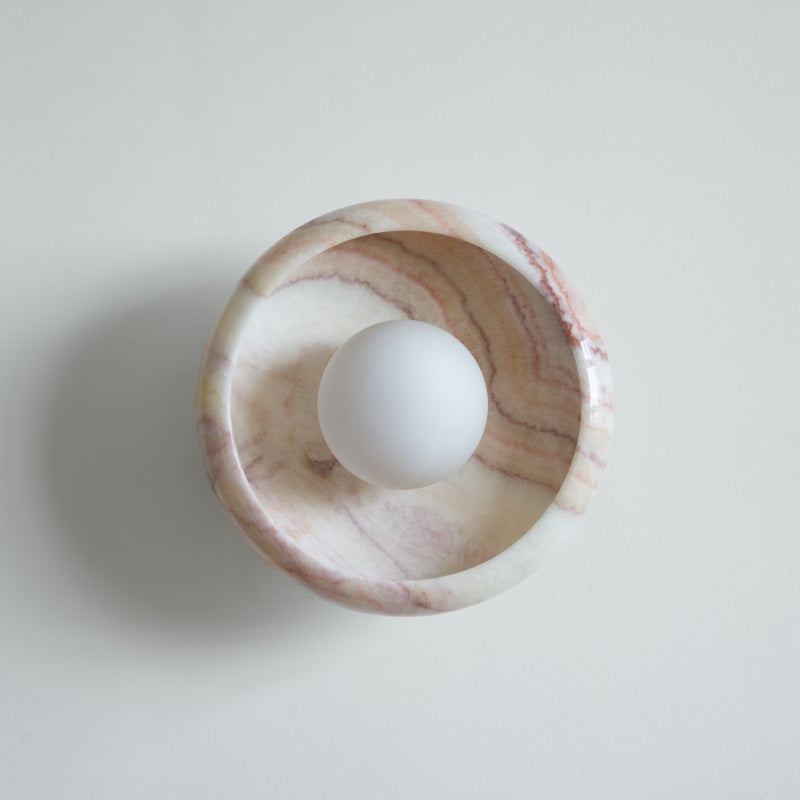 Piedra Modern Minimalist Marble Glass Wall Lamp - Lamp Copper