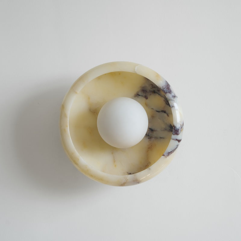 Piedra Modern Minimalist Marble Glass Wall Lamp - Lamp Copper