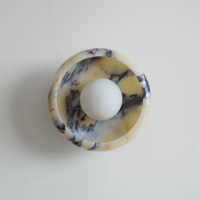 Piedra Modern Minimalist Marble Glass Wall Lamp - Lamp Copper