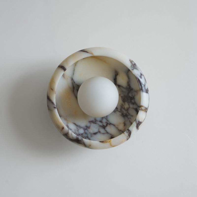 Piedra Modern Minimalist Marble Glass Wall Lamp - Lamp Copper