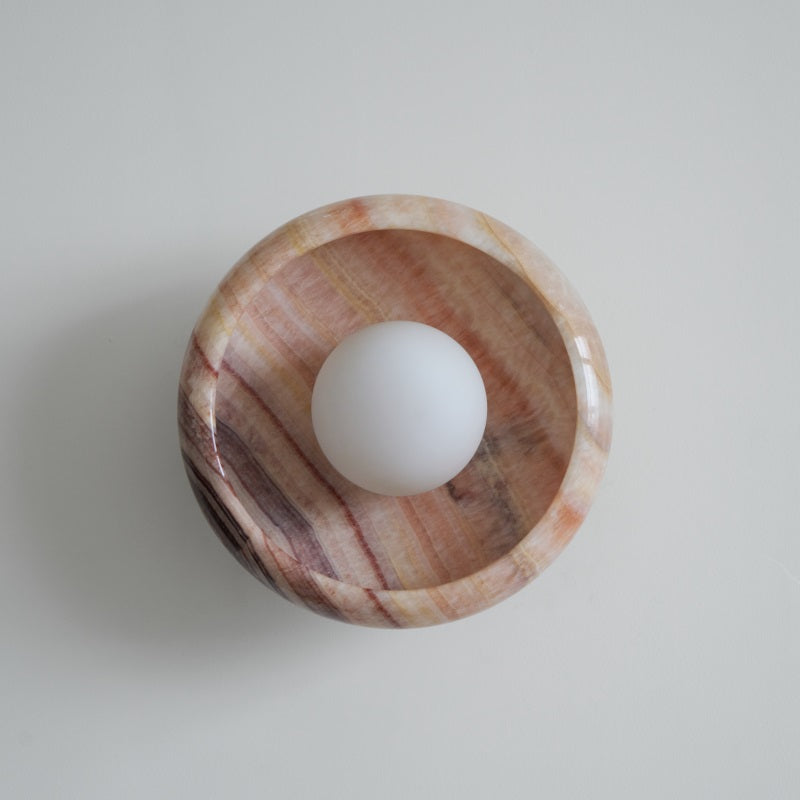 Piedra Modern Minimalist Marble Glass Wall Lamp - Lamp Copper