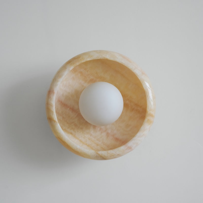 Piedra Modern Minimalist Marble Glass Wall Lamp - Lamp Copper