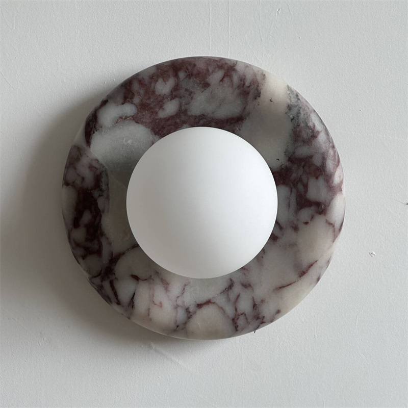 Vomire Premium Nordic Art Red Marble Sconce Wall Lamp - Lamp Copper