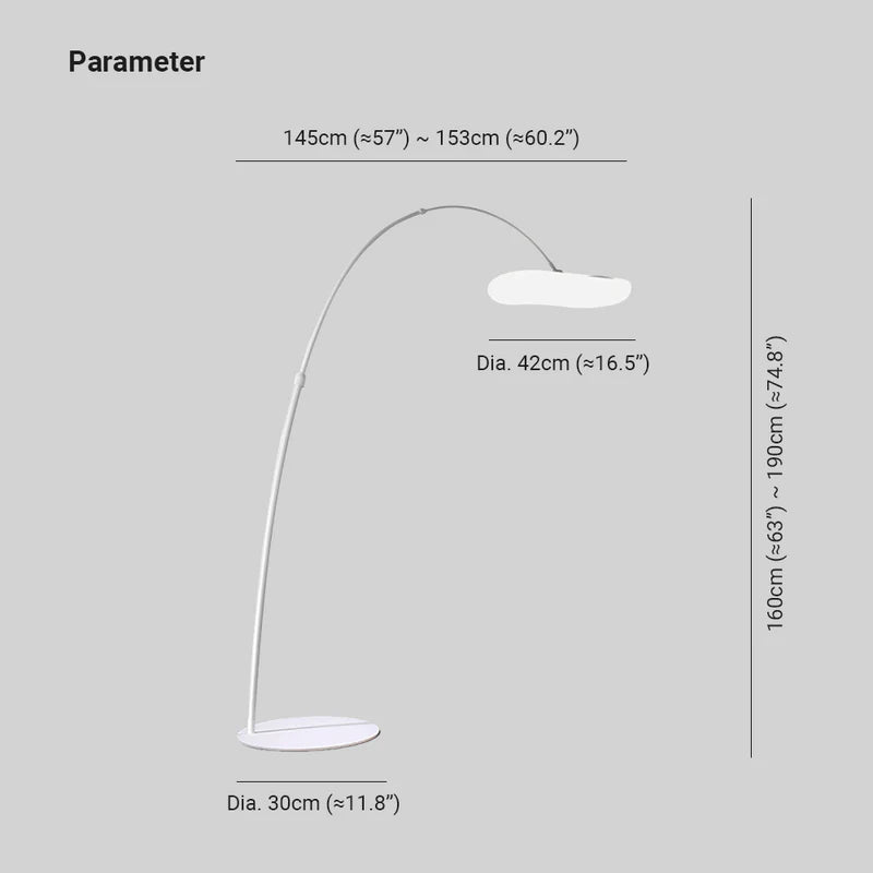 Arisha Design LED Lampada da Terra Metallo Bianco/Nero Soggiorno
