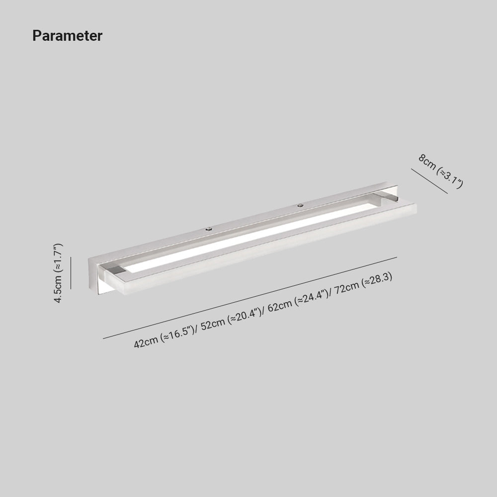 Arisha Moderni LED Applique Bianco Rettangolare Bagno Specchio Anteriore