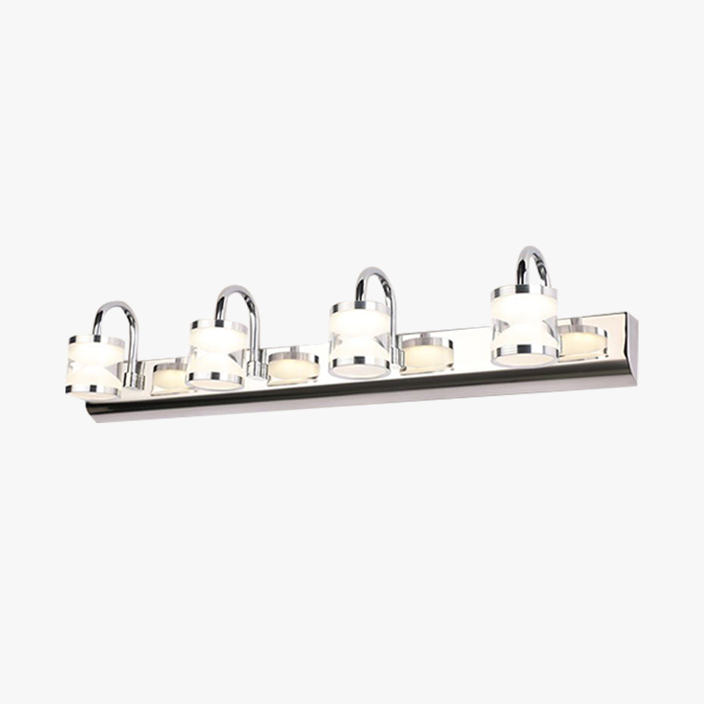 Arisha Moderni Design LED Applique Cilindrico Impermeabile Piccolo Argento Metallo Bagno