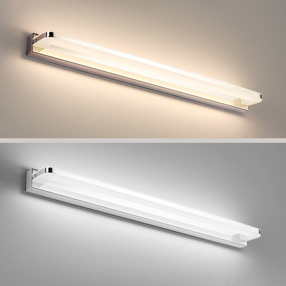 Arisha Nordico LED Lineare Metallo Specchio Anteriore Applique Cromo/Nero Bagno