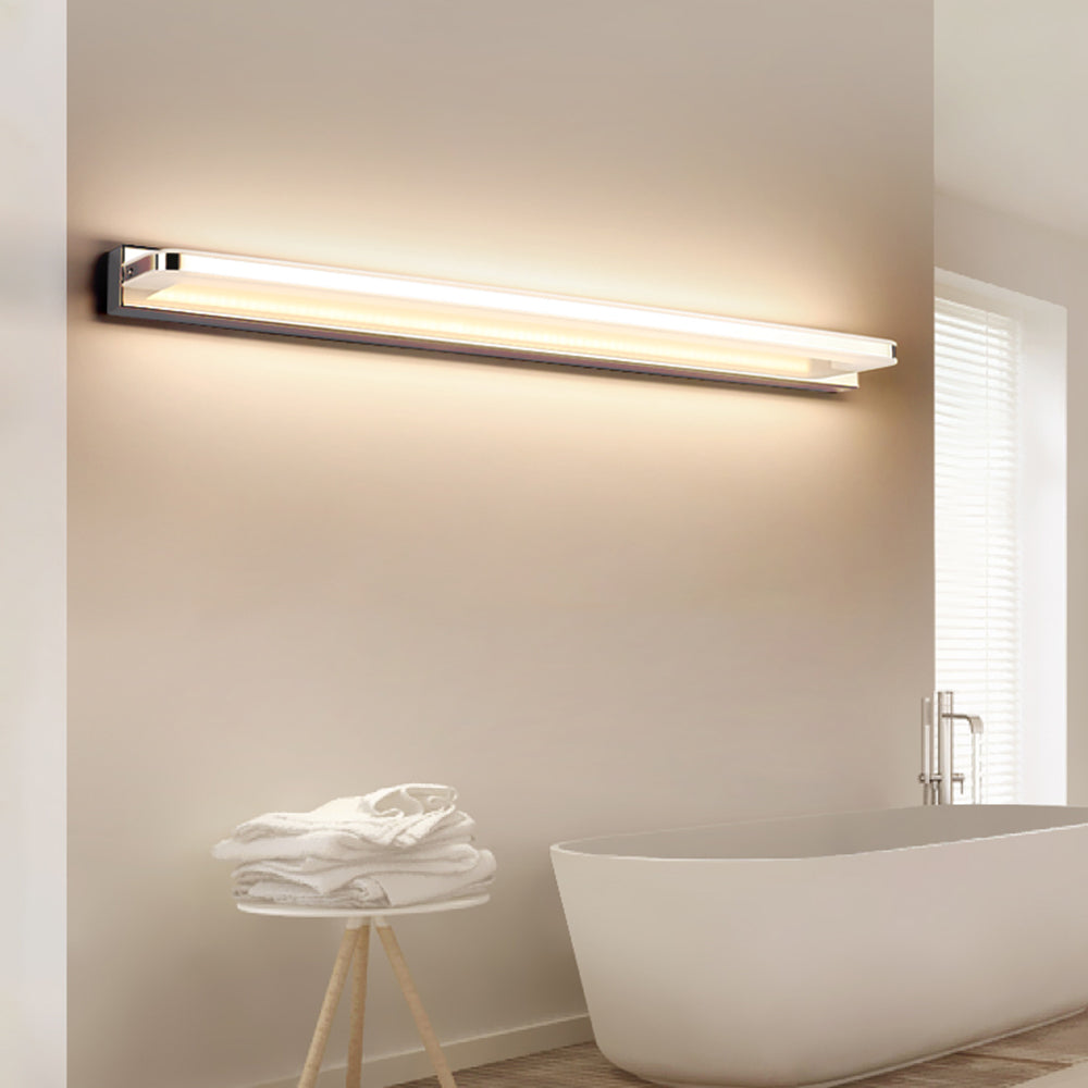 Arisha Nordico LED Lineare Metallo Specchio Anteriore Applique Cromo/Nero Bagno
