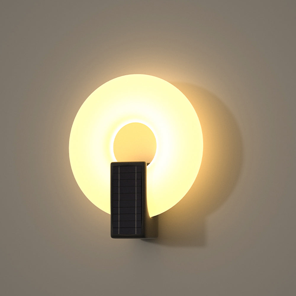 Ray Moderno Anello Solare Acrilico Applique da Esterno Bianco