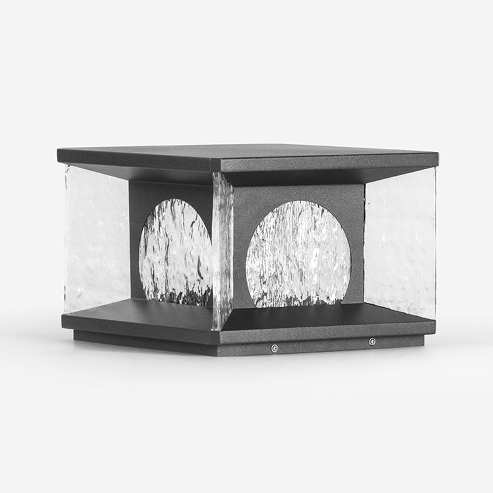 Ray Moderno Geometria Metallo Vetro Lampade da Esterno Nero