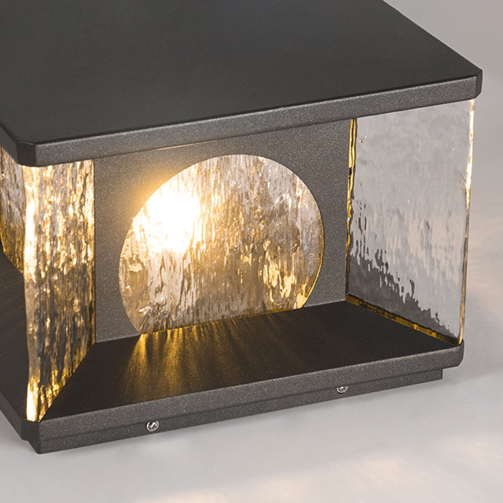 Ray Moderno Geometria Metallo Vetro Lampade da Esterno Nero