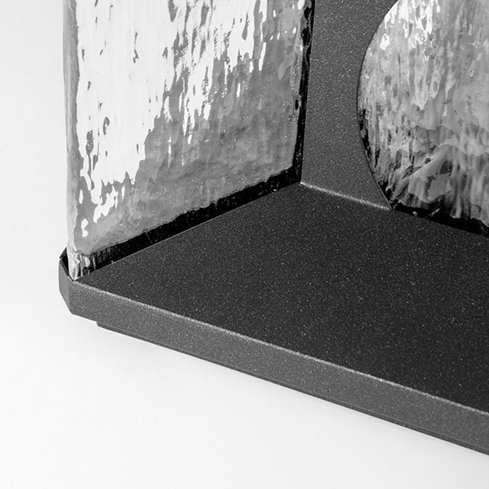 Ray Moderno Geometria Metallo Vetro Lampade da Esterno Nero