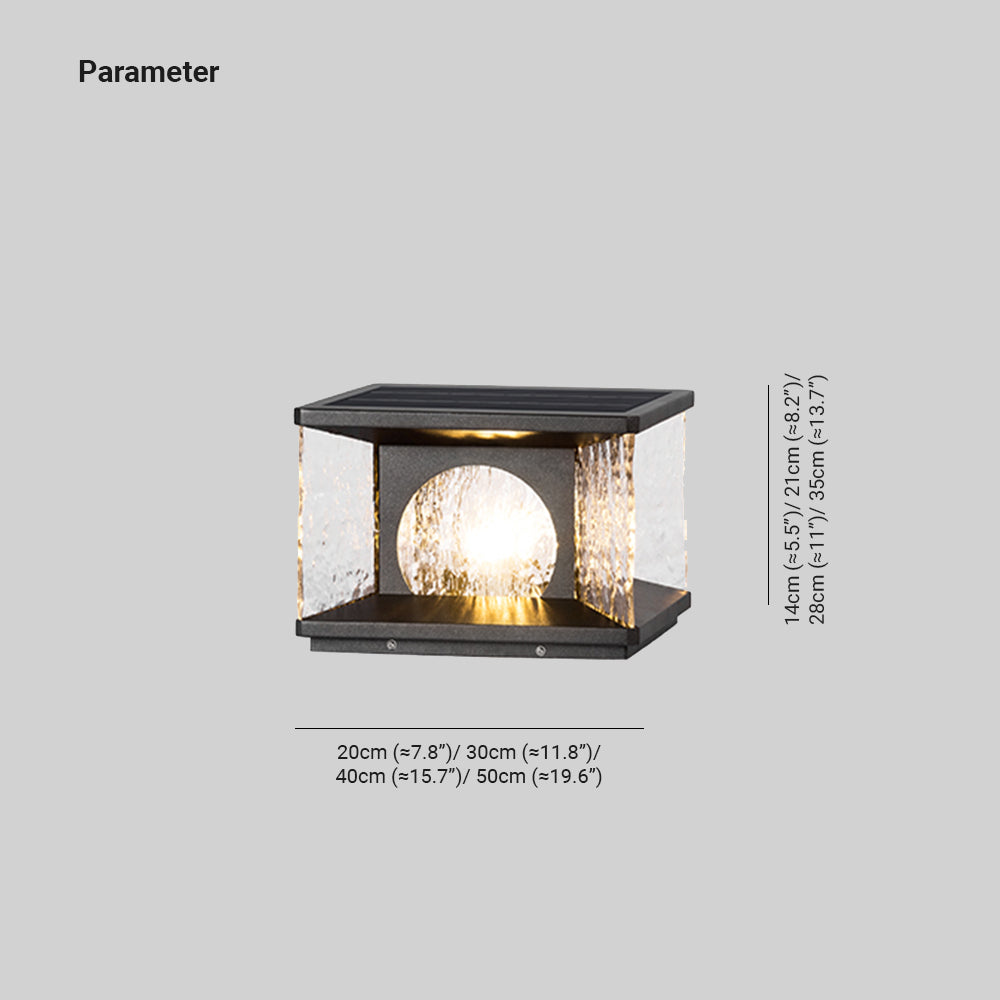 Ray Moderno Geometria Metallo Vetro Lampade da Esterno Nero