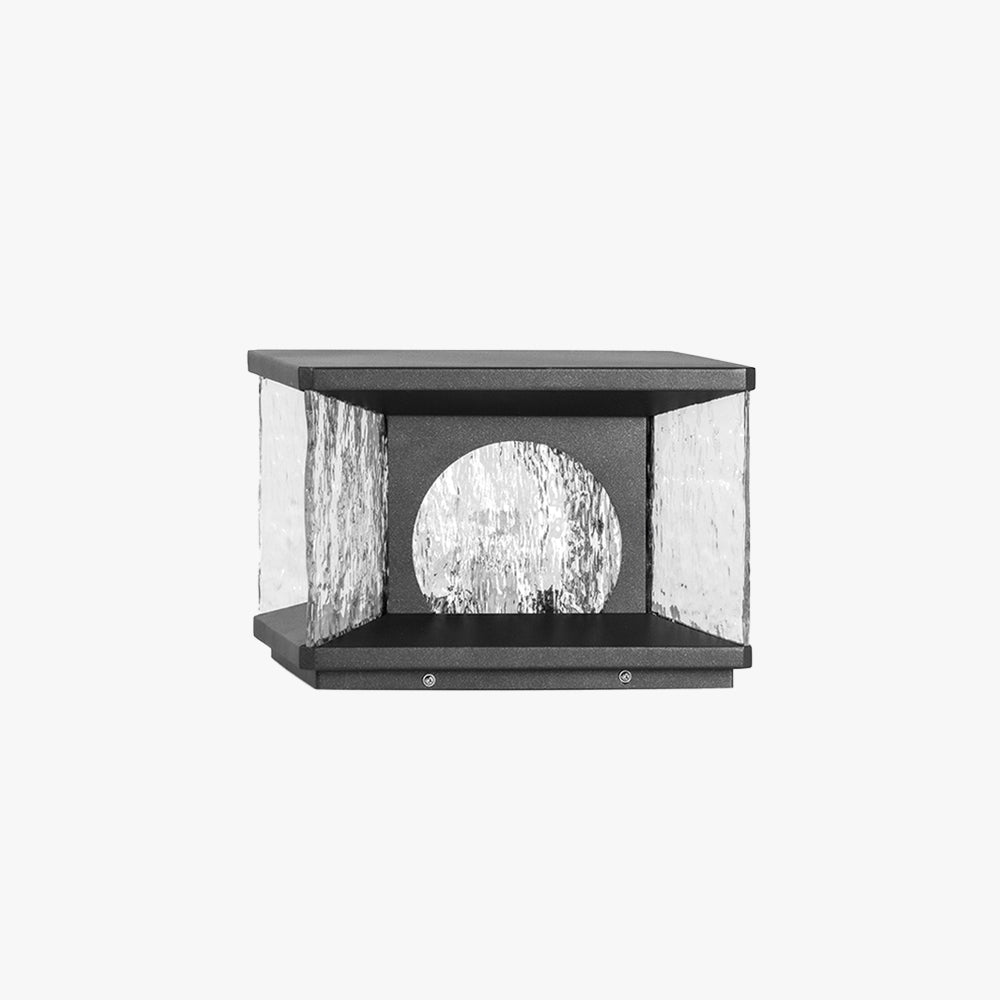 Ray Moderno Geometria Metallo Vetro Lampade da Esterno Nero