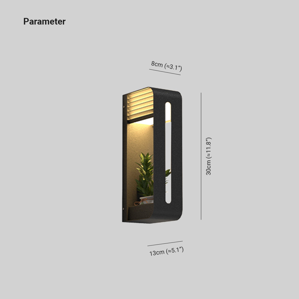 Ray Rettangolare Moderno Solare Applique da Esterno /Portavaso per Piante