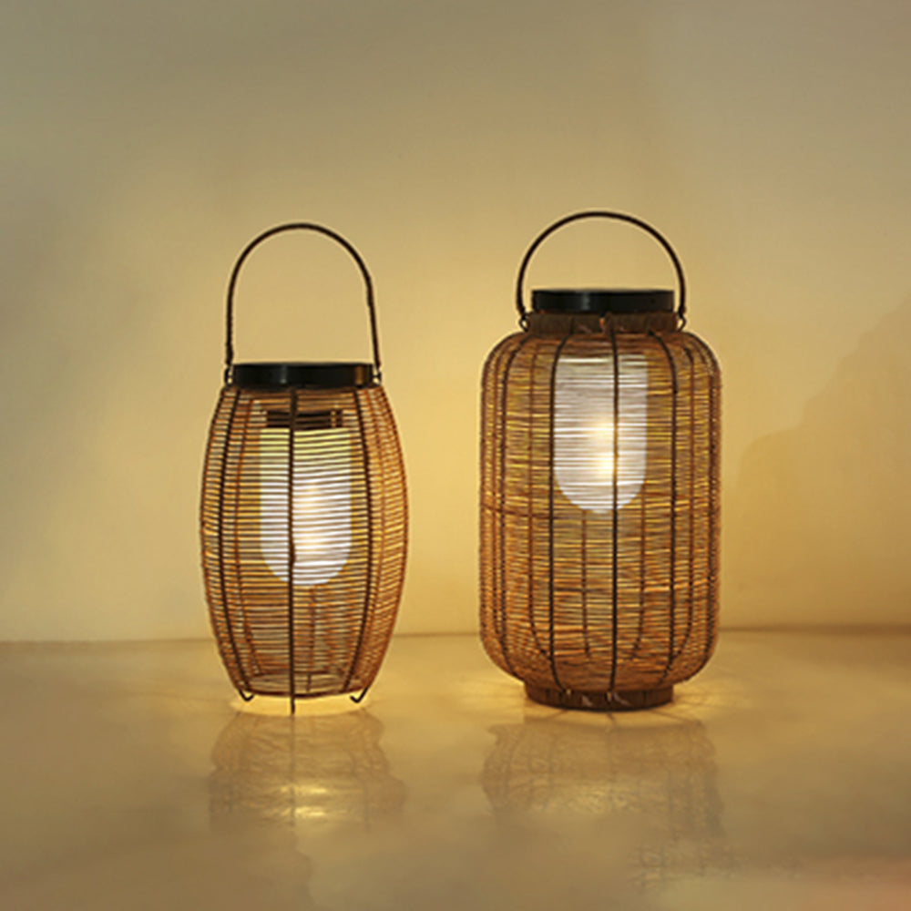 Ritta Lanterna Retrò Solare Lampade da Esterno Metallo/Imitazione Rattan