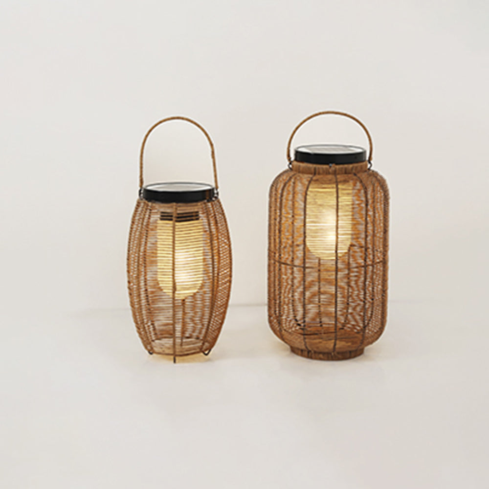 Ritta Lanterna Retrò Solare Lampade da Esterno Metallo/Imitazione Rattan