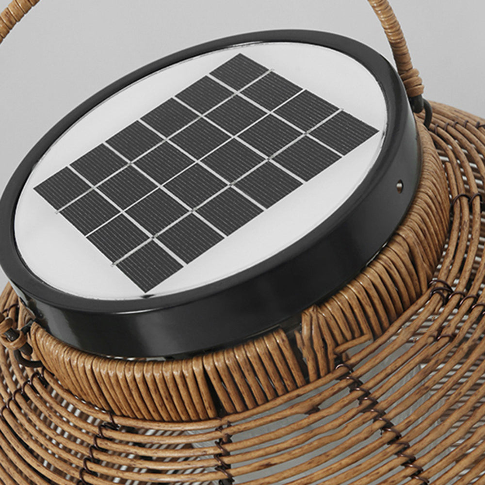 Ritta Lanterna Retrò Solare Lampade da Esterno Metallo/Imitazione Rattan